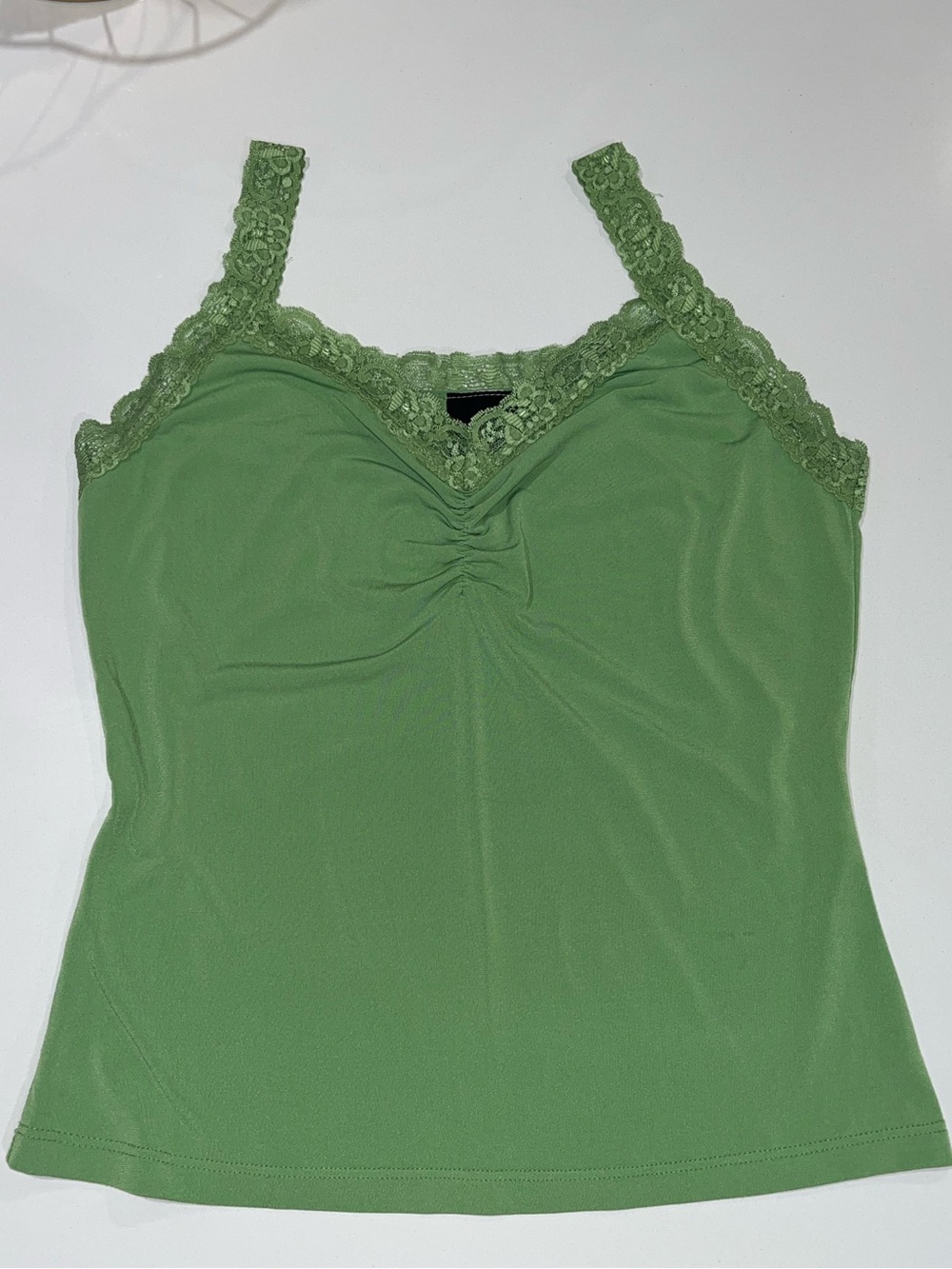Green Lace-Trim Camisole Tank - Women's